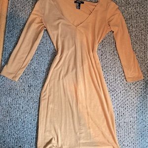 Tan bodycong long sleeve dress